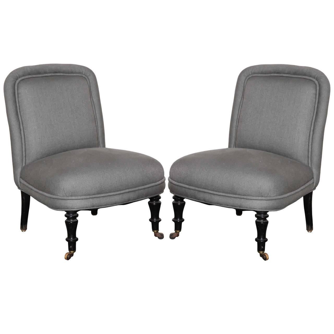 Napoleon III Slipper Chairs For Sale