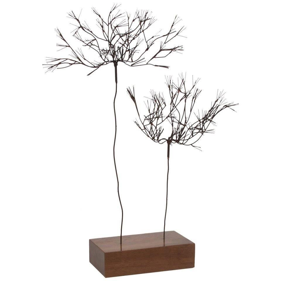 Vintage Double Metal Tree Sculpture Attributed to C. Jere For Sale