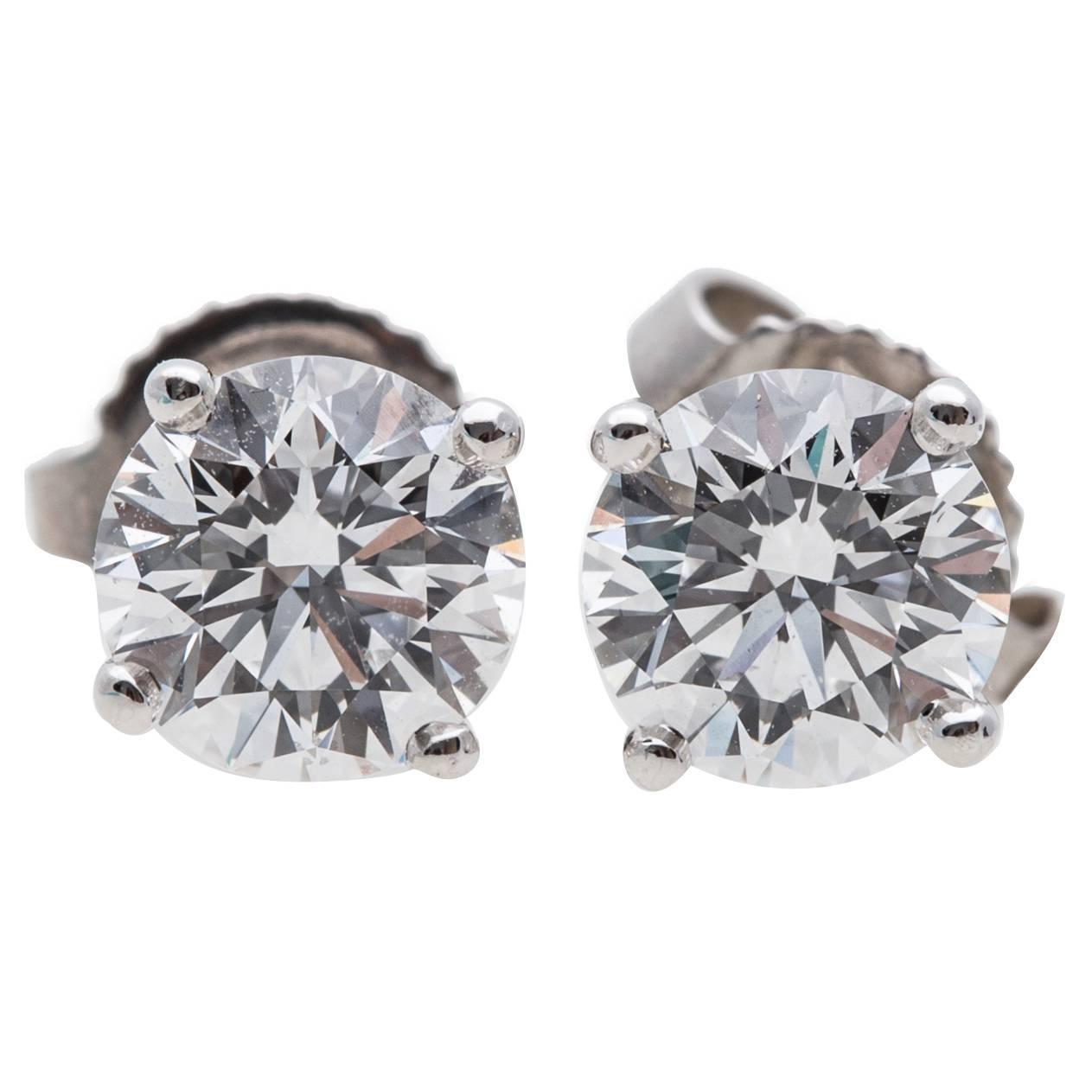 Tiffany And Co 1 46 Carat Diamond Stud Earrings At 1stdibs