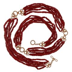 Multi Strand Memmetti Coral Necklace 11
