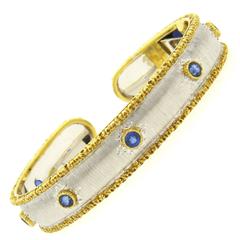 Buccellati Sapphire Gold Cuff Bracelet 
