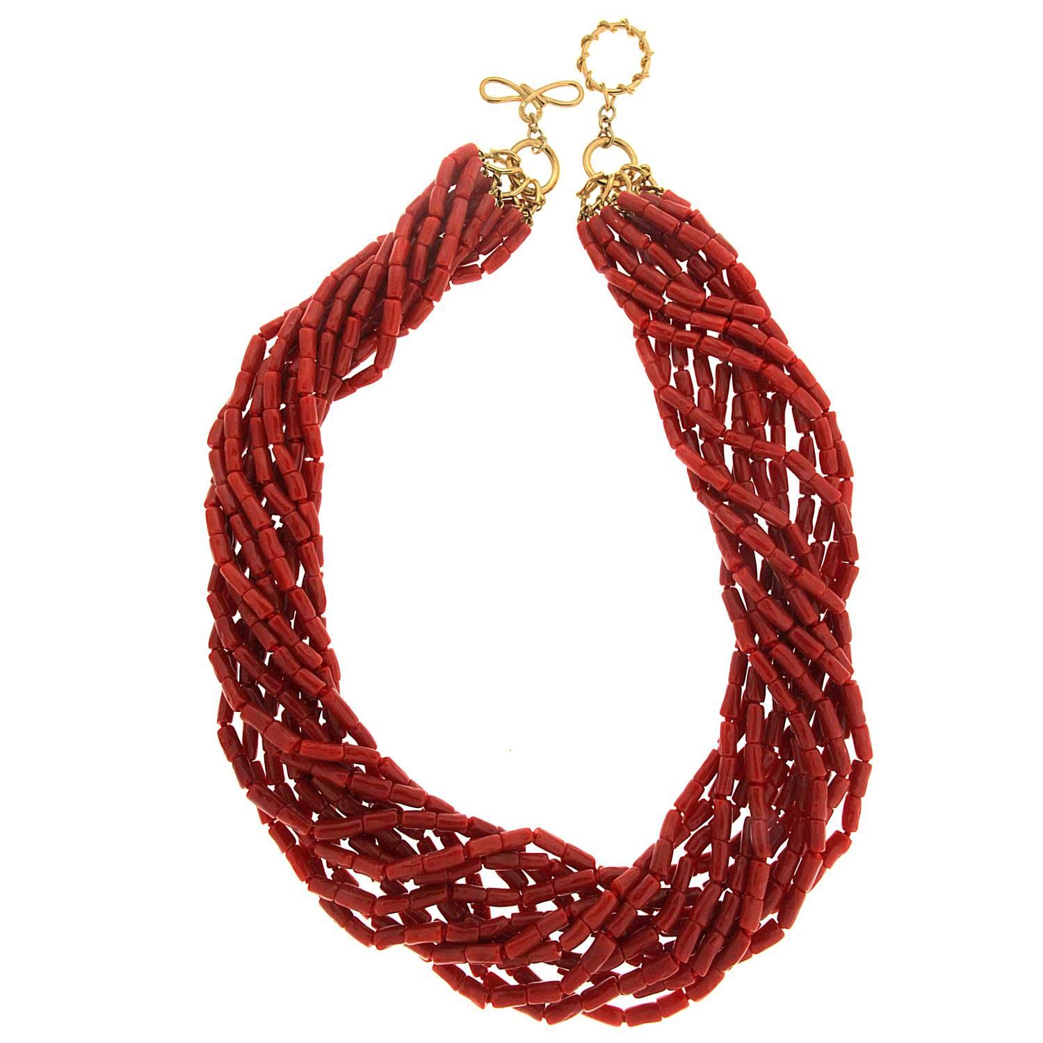 Twelve strands of Coral Necklace