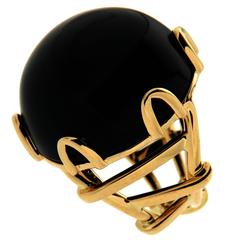 Valentin Magro Trellis Black Jade Ring in Gold