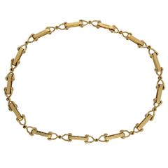 Gold Cleat Necklace with Textured Plates 3