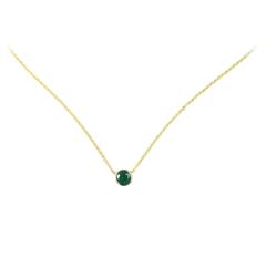 Julius Cohen Gold and Emerald Pendant Necklace