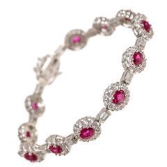 Ruby diamond gold link Bracelet