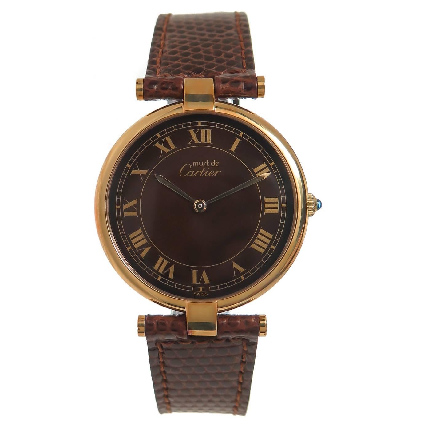 Cartier Vermeil Large Vendome Quartz Wrist Watch