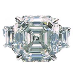 7.66 Carat Asscher Diamond Platinum Engagement Ring