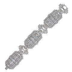 Important Art Deco Diamond Platinum Bracelet 8