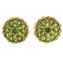Peridot Gold Flower Bud earrings 3