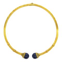 Ilias Lalaounis Gold Lapis Collar Necklace 11