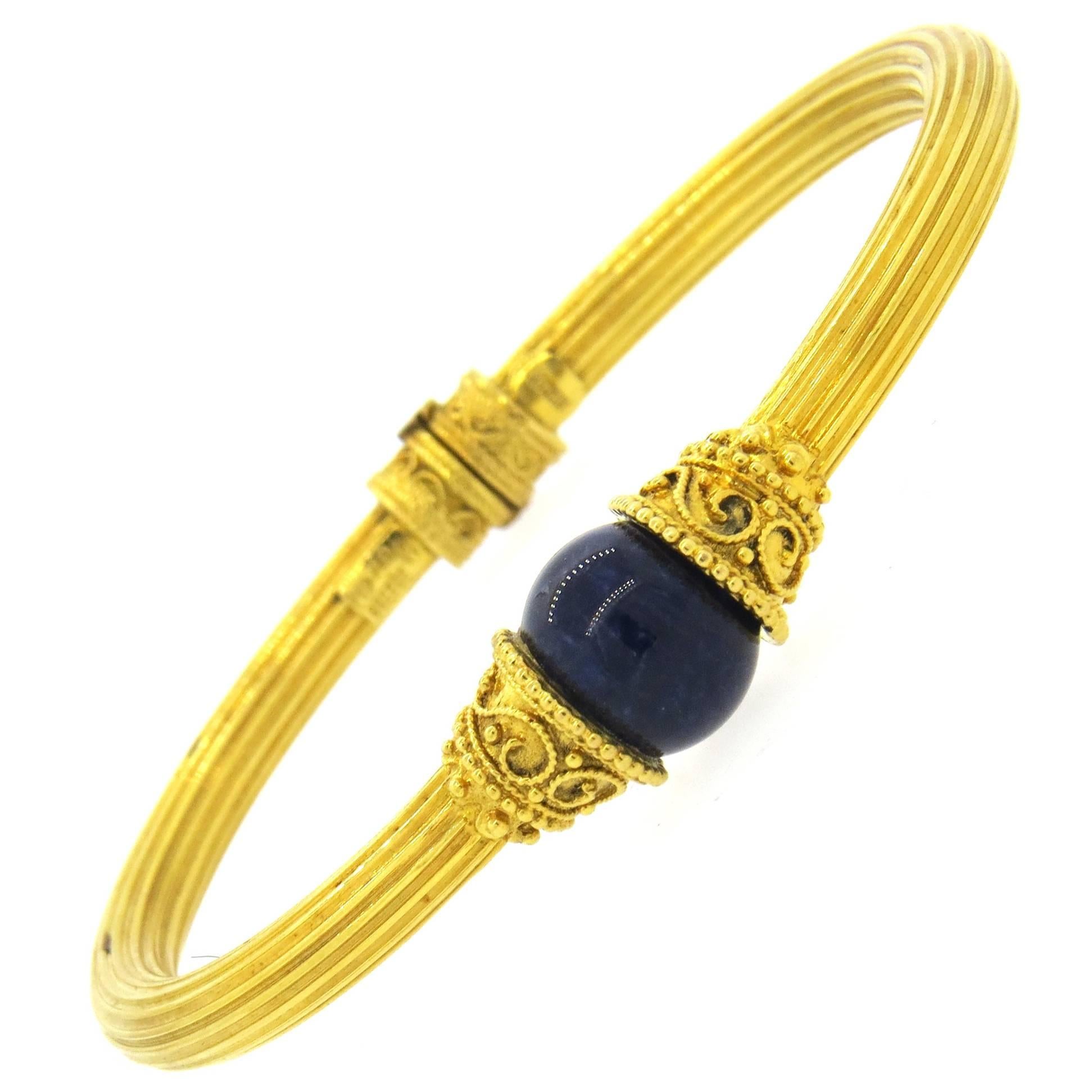 Ilias Lalaounis Lapis Gold Bangle Bracelet 