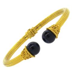 Ilias Lalaounis Lapis Gold Cuff Bracelet 