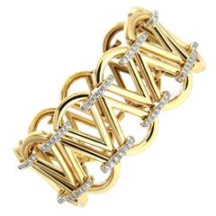 Cone Diamond Linked Bracelet - Elongated triangle motif 4