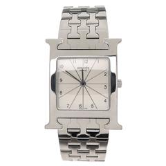 Hermes Stainless Steel Large H Quartz Wristwatch