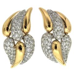 Valentin Magro Diamond Gold Platinum Flame Earrings