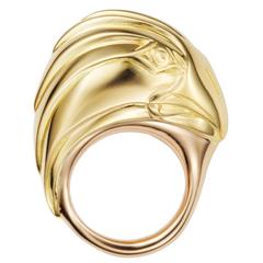Hannah Martin London Two Color Gold Eagle Icon Ring 