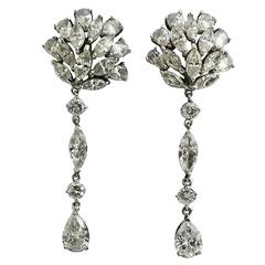 Diamond Platinum Dangle Earrings 3