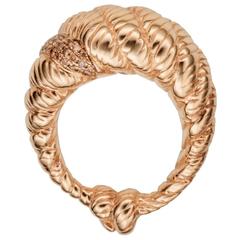 Hannah Martin London Brown Diamond Gold Rope Ring