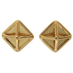 Small Gold Pyramid Earrings 5