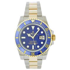Rolex Yellow Gold Stainless Steel Diamond Submariner Wristwatch Ref 116613