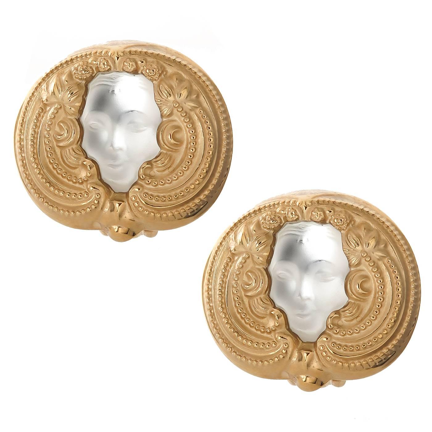 Lalique Masque De Femme Earrings