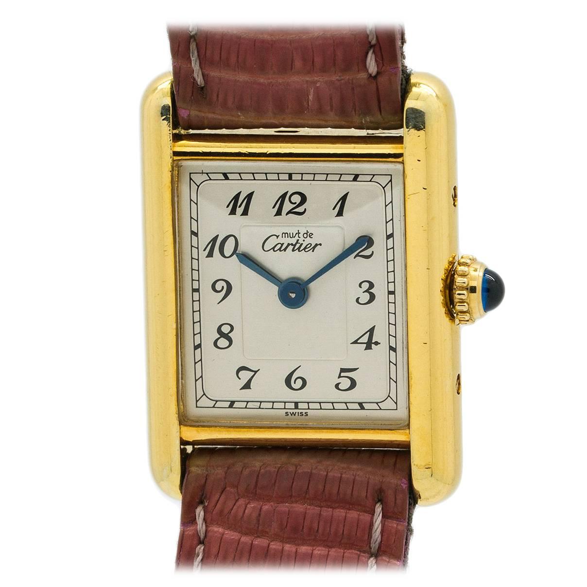 Cartier Lady’s Vermeil Tank Louis Quartz Wristwatch