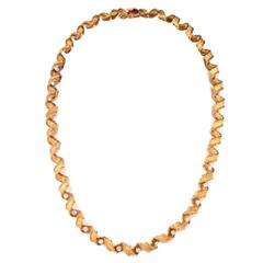 Vintage French Diamond Gold Choker Necklace