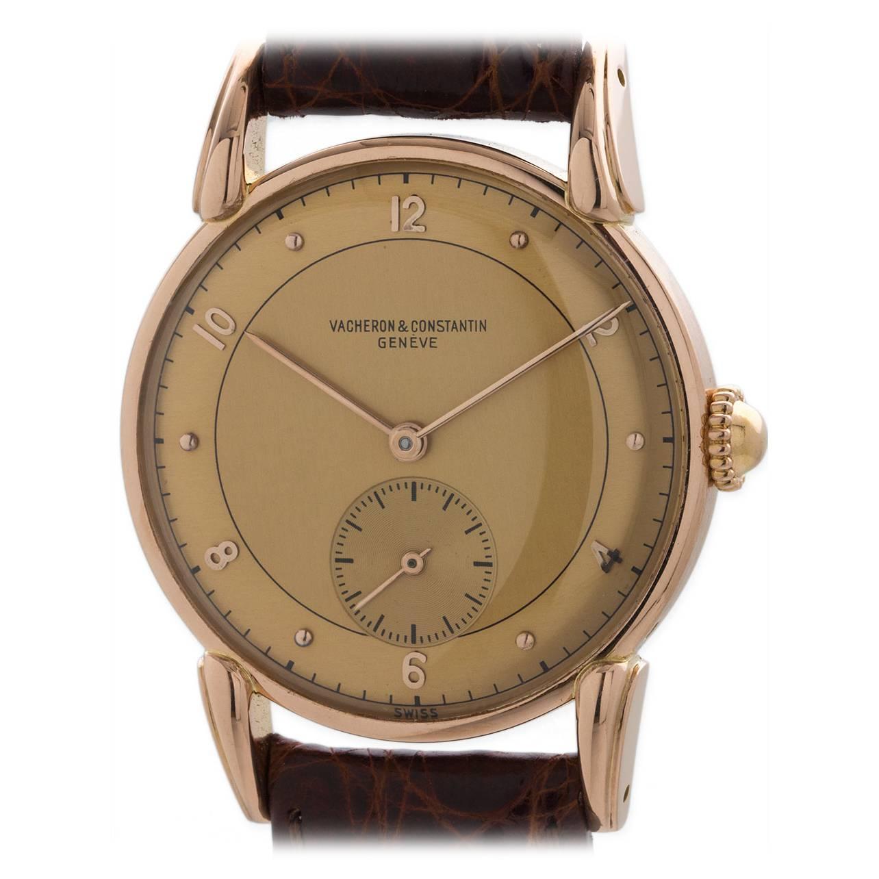 Vacheron & Constantin Rose Gold Large Dress Wristwatch 