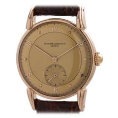 Retro Vacheron & Constantin Rose Gold Large Dress Wristwatch 