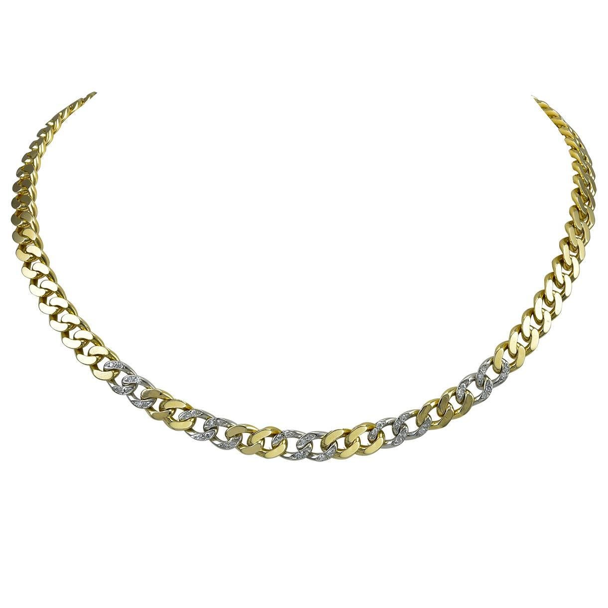 Tiffany & Co. Diamond Gold Link Necklace