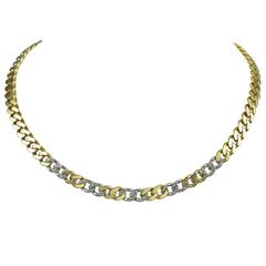 Tiffany & Co. Diamond Gold Link Necklace