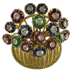 Tiffany & Co. En Tremblant Gemset Gold Blumenkorb