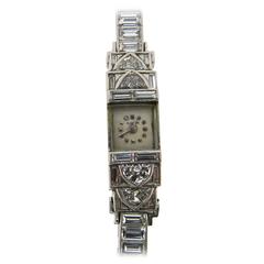Blancpain Lady's Platinum Diamond Bracelet Wristwatch