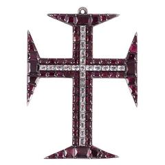 Georgian Garnet and Paste Cross 1
