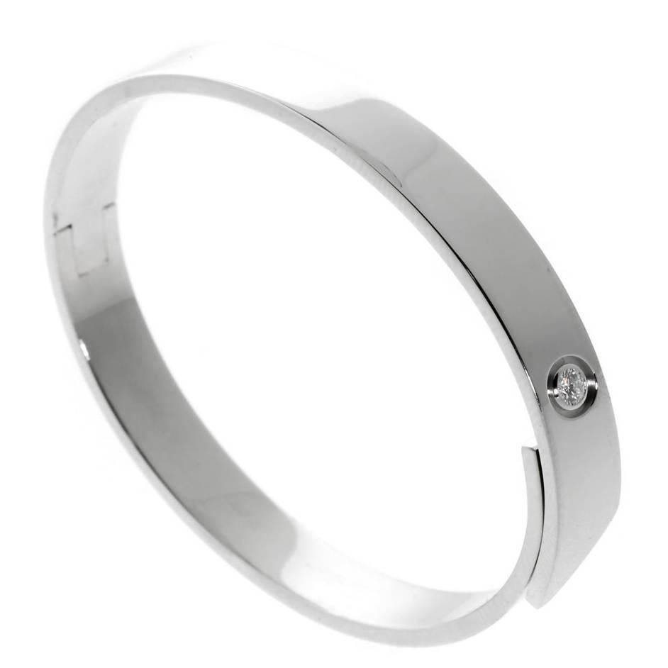 Cartier Diamond White Gold Bangle Bracelet