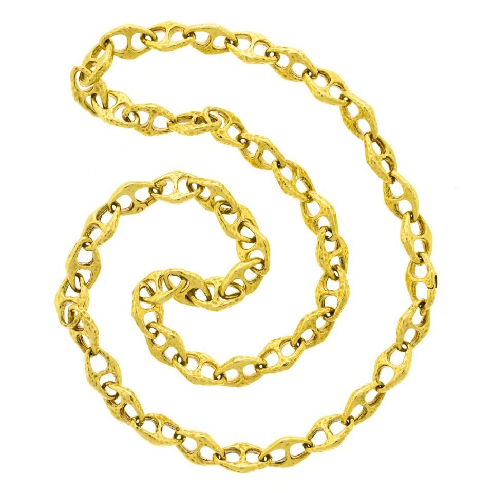 1970s Gold Anchor Chain Necklace Bracelet