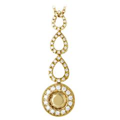 Carrera y Carrera Sevilla Yellow Gold Triple Teardrop Diamond Necklace 1