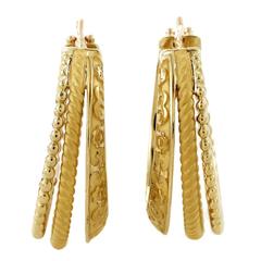 Carrera y Carrera Cuerdas Gold Triple Hoop Earrings
