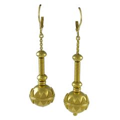 Elaine Greenspan Etruscan Revival Style Gold Earrings