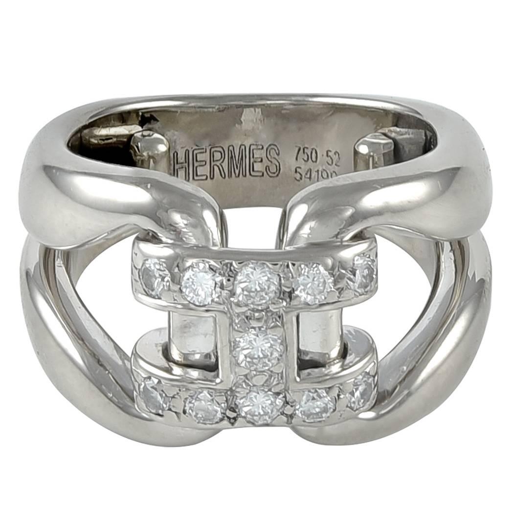 Hermes Diamond gold Ring For Sale