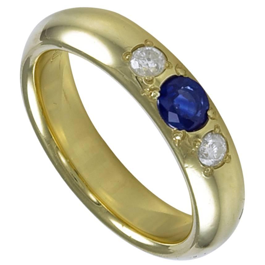 Tiffany & Co. sapphire Diamond Gold Band ring For Sale