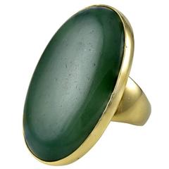 Georg Jensen Jade Gold Ring No. 1090B 