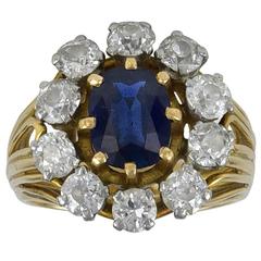 Sapphire Diamond Gold Ring 