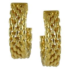 Tiffany & Co. Gold Woven Hoop Earrings