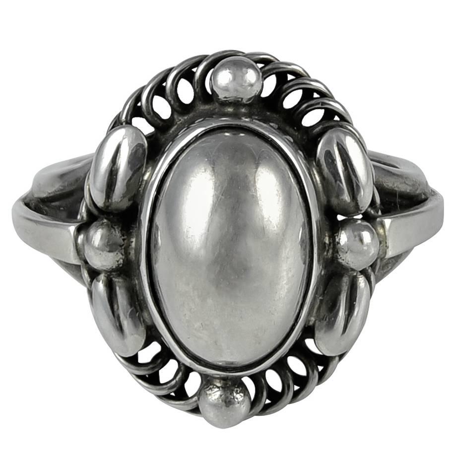 Georg Jensen Silver Ring No. 1A For Sale