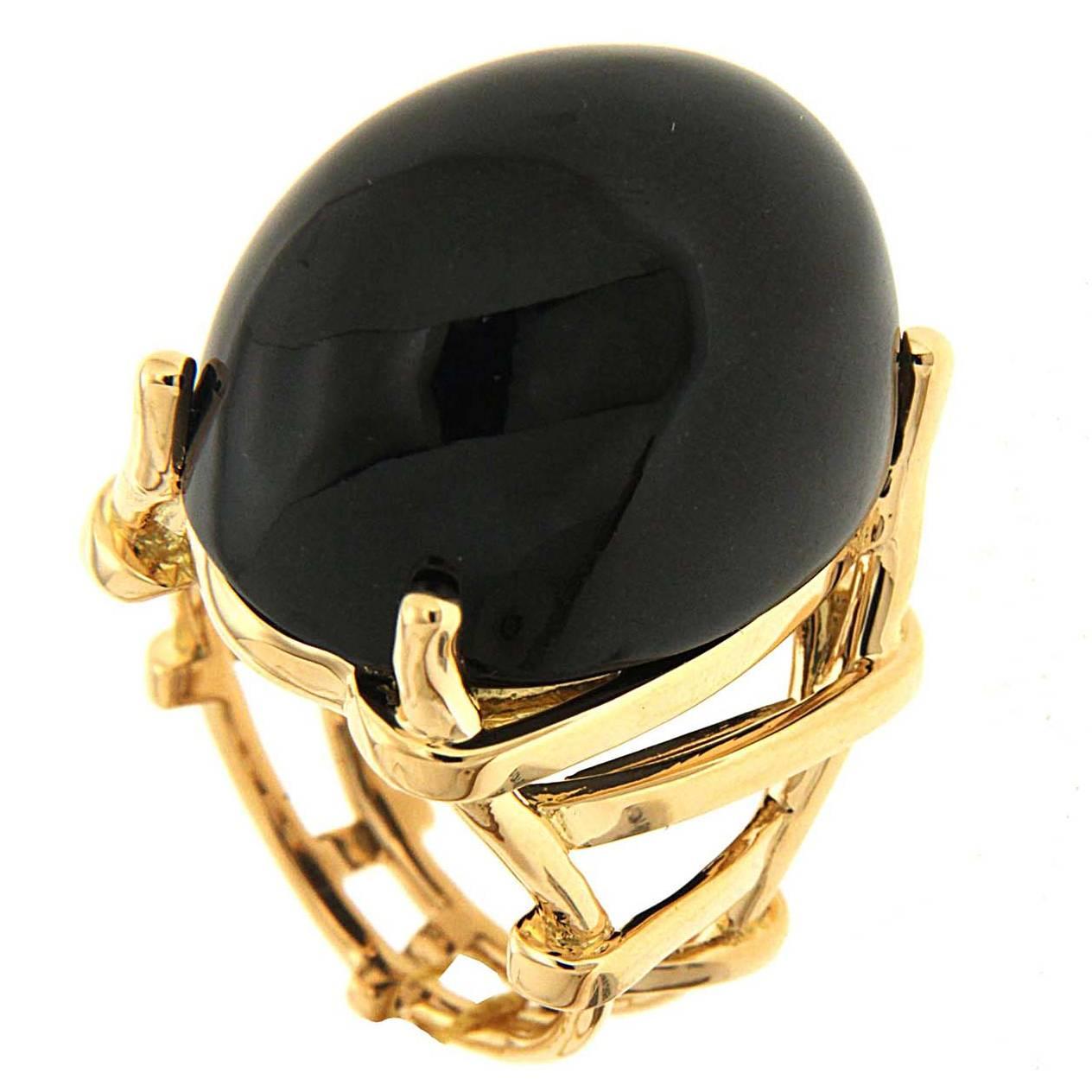 Trellis Black Jade Gold Ring