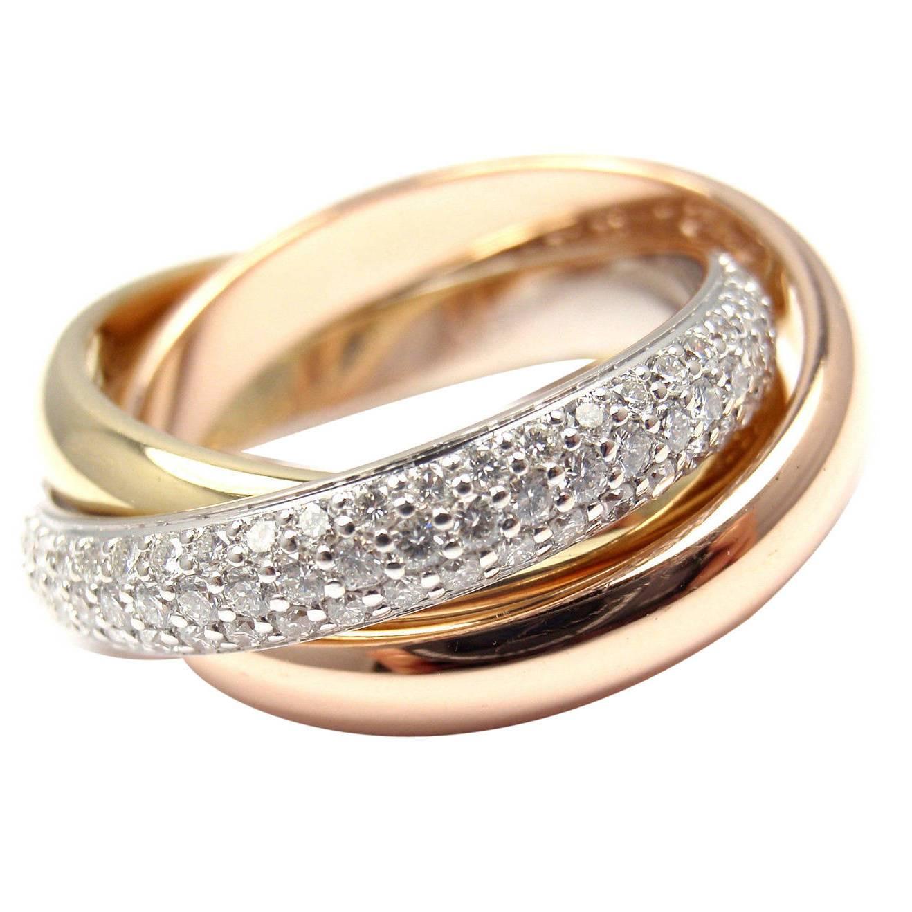 Cartier Trinity Diamond Gold Ring