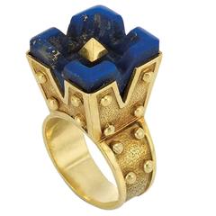 Cartier Aldo Cipullo Lapis Lazuli Gold Ring 