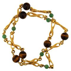 Mellerio Jade Quartz Gold Beaded Necklace